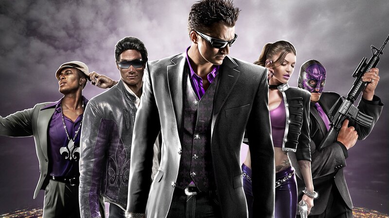 Group of Five Characters — Purple, Dramatic, Night
