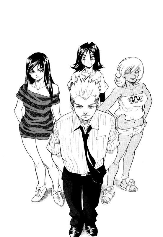 group of four anime characters