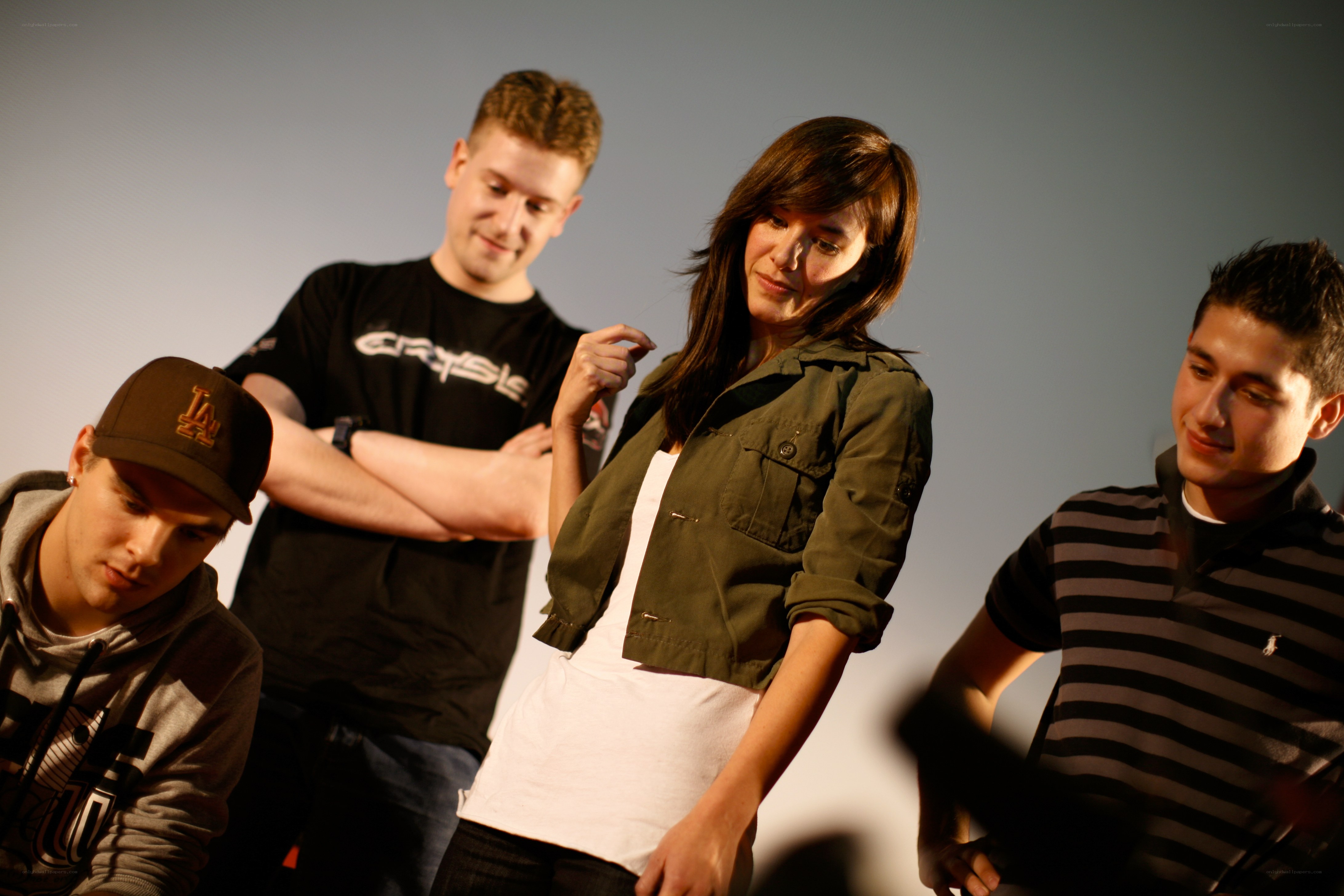 Group of four people posing