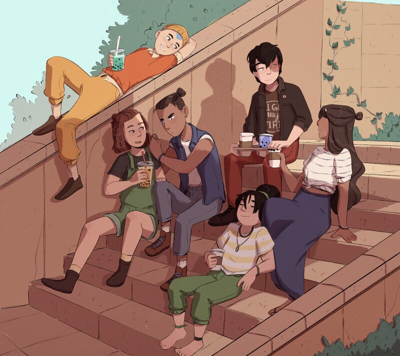 Group of Friends on Steps