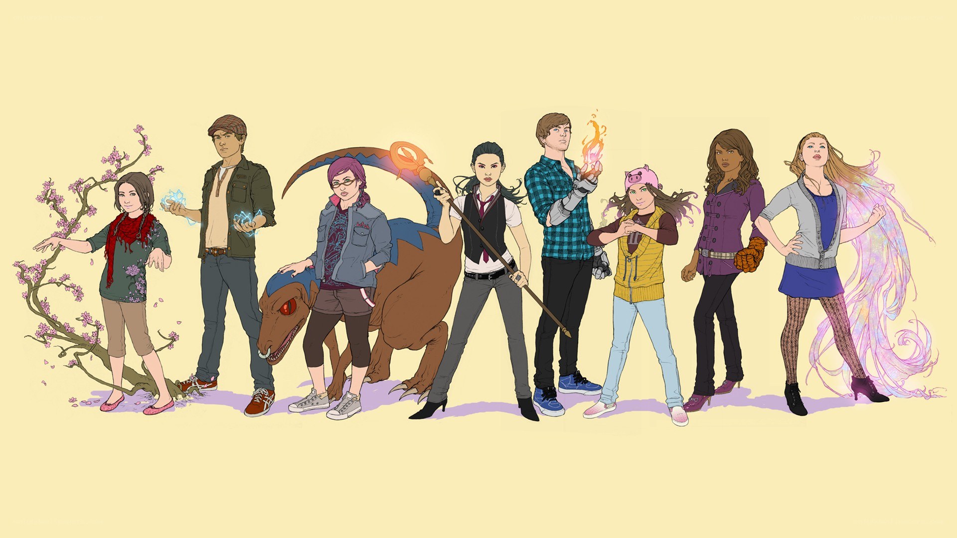 Group of magical characters