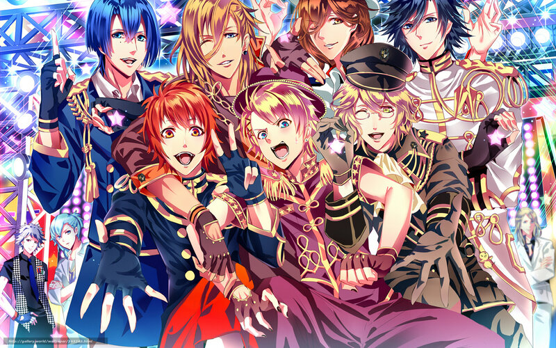Group of Male Anime Characters — Purple, Energetic