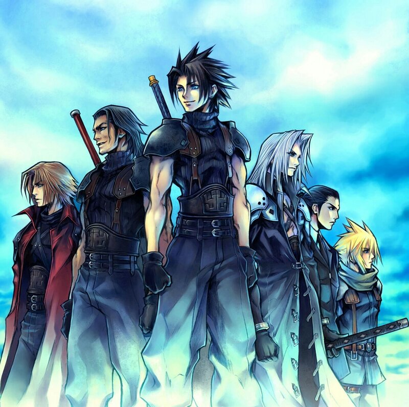 Group of Male Characters — Blue, Dramatic