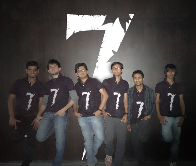 Group of men with number seven shirts