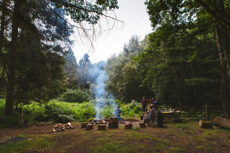 Group of People at Campsite