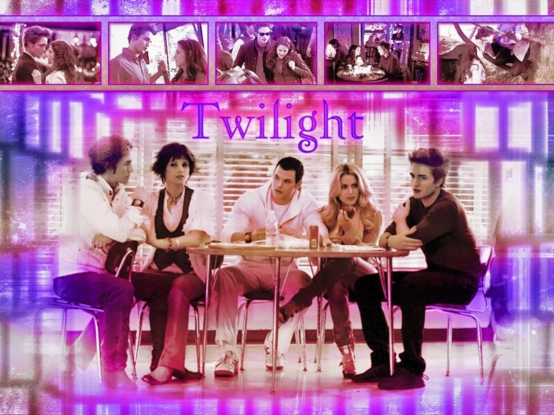 Group of People at Table — Purple