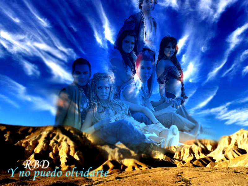 Group of People in Desert — Blue, Dramatic