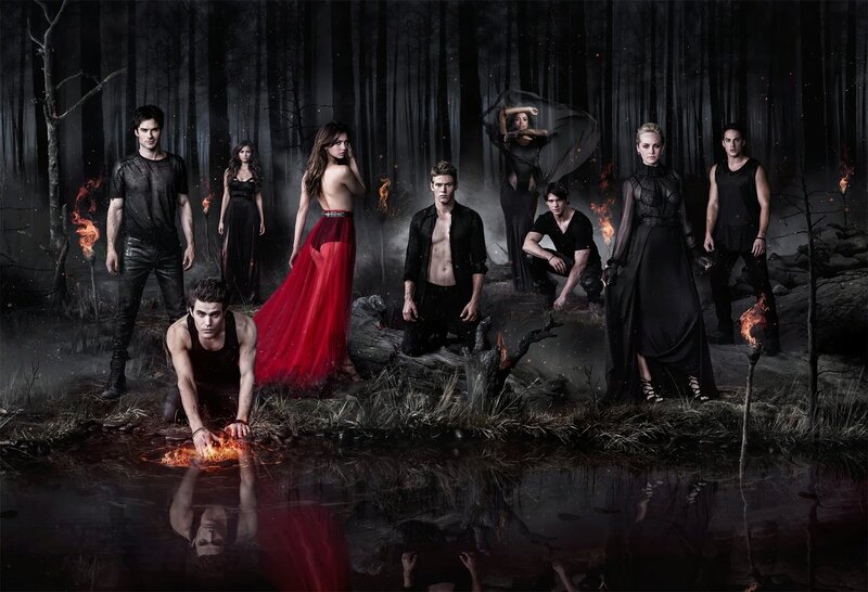 Group of People in Forest — Black, Dramatic