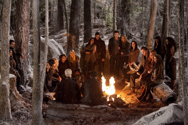 Group of People in Forest — Brown, Dramatic