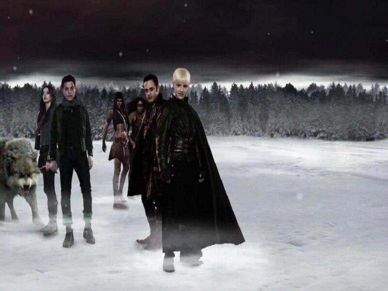 Group of People in Snow — Black