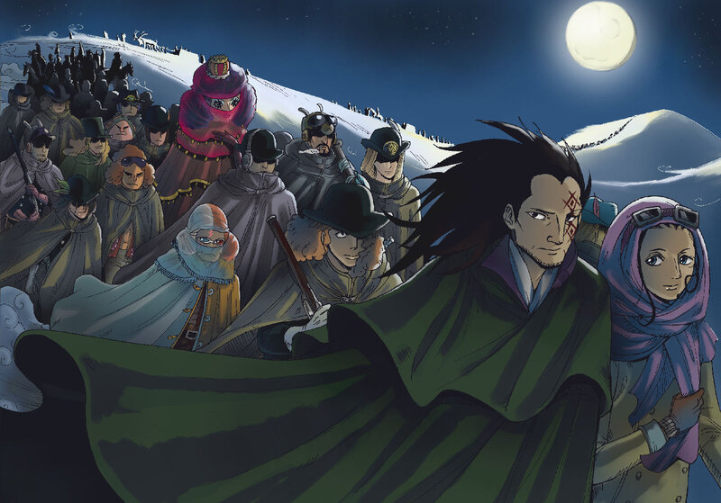 Group of People in Snow — Green