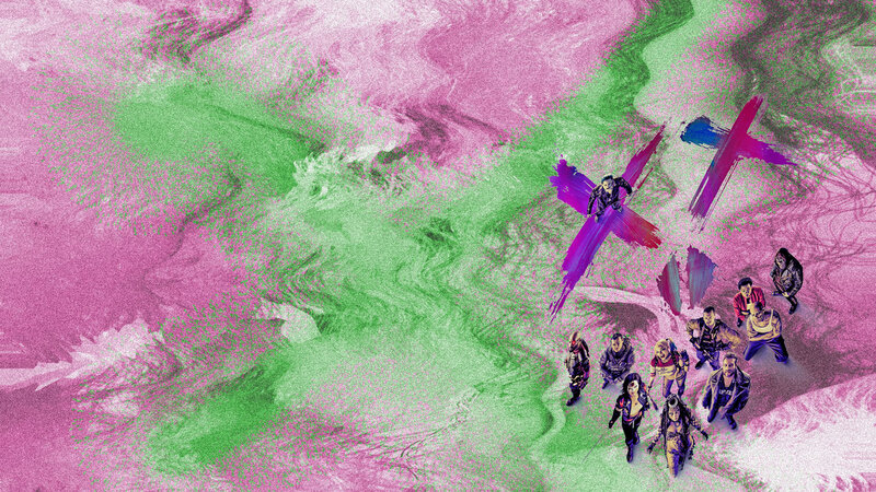 Group of People on Colorful Ground