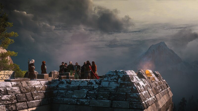 Group of People on Wall