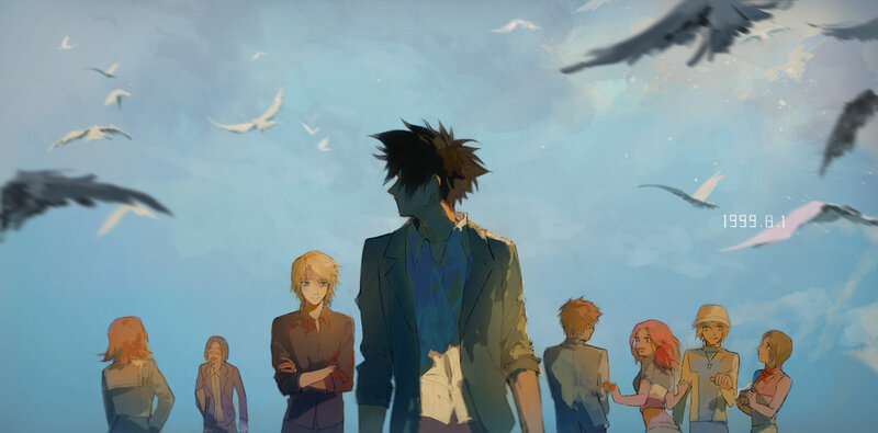 Group of People under Birds