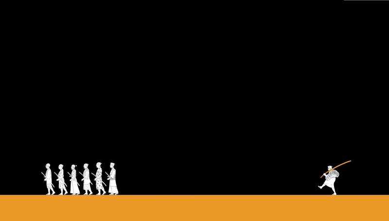 Group of People Walking — Black