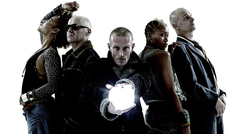 Group of people with glowing orb