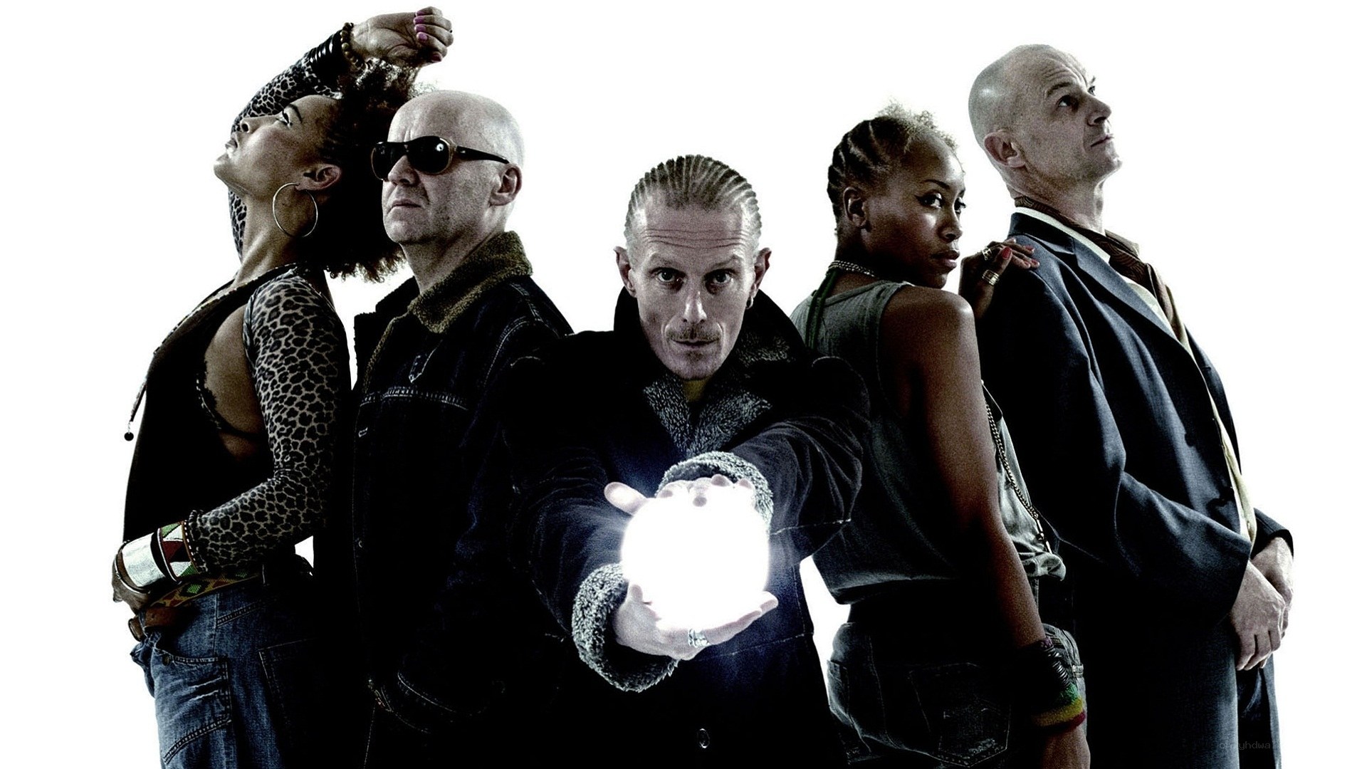 Group of people with glowing orb