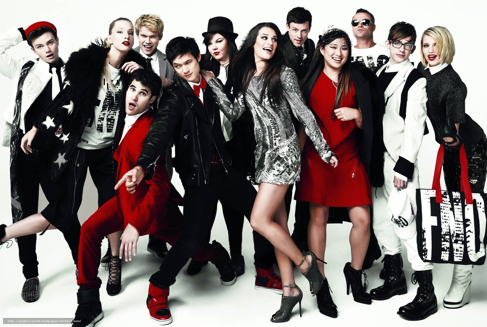 Group of performers in stylish outfits
