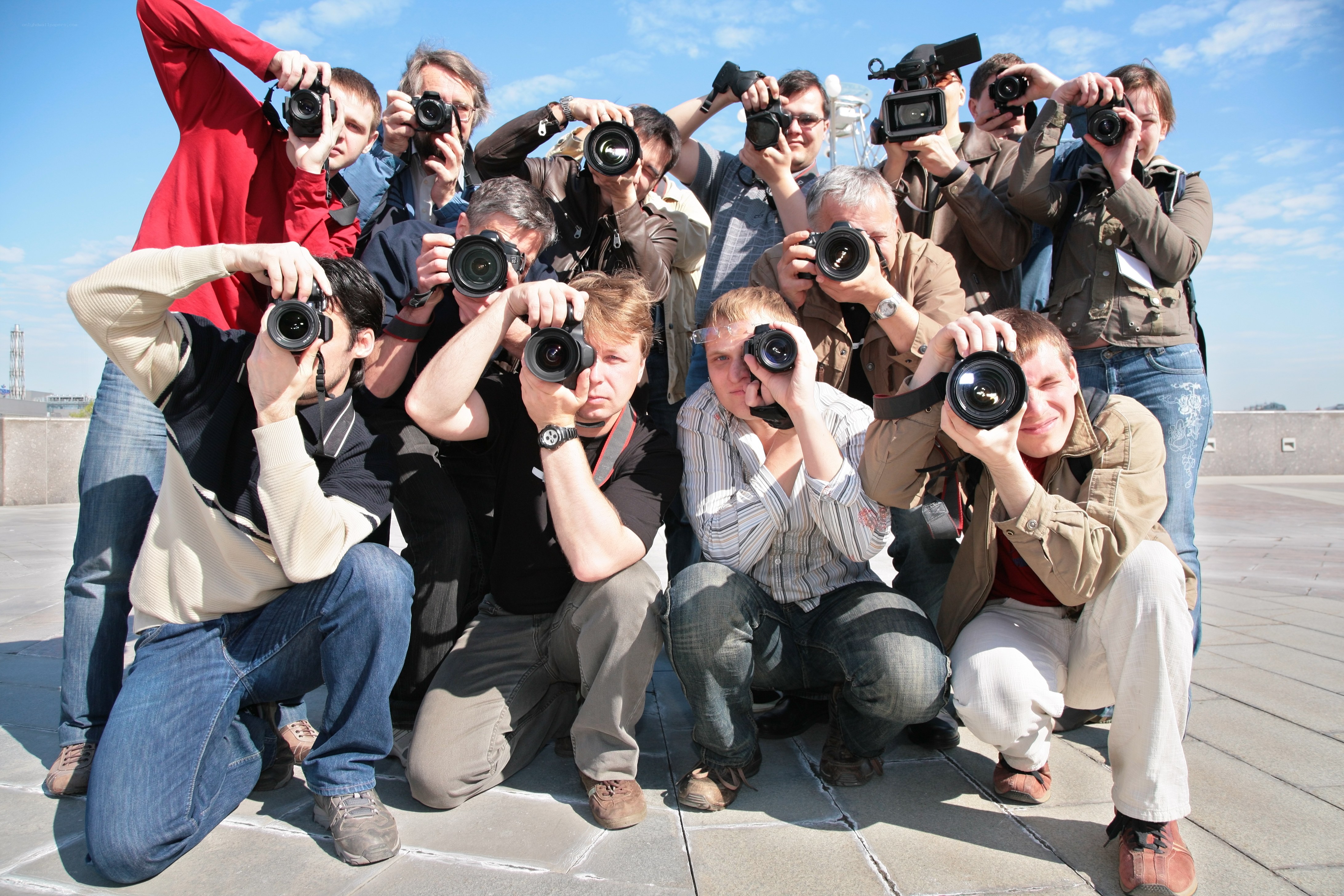 group of photographers posing
