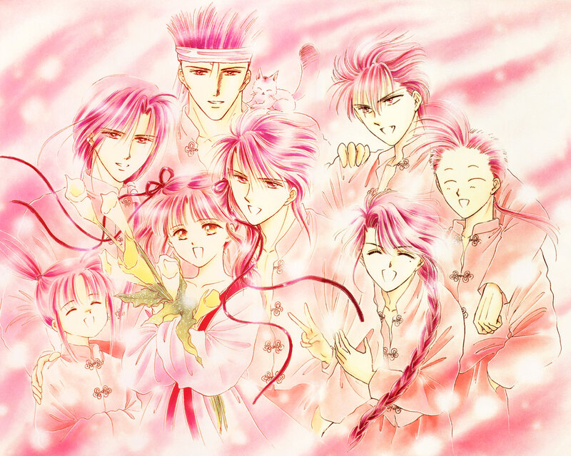 Group of Pink-haired Characters