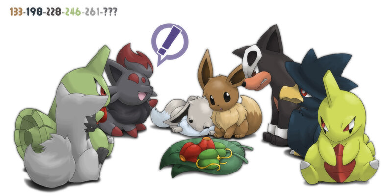 Group of Pokémon Characters — Green, Playful, Digital Art
