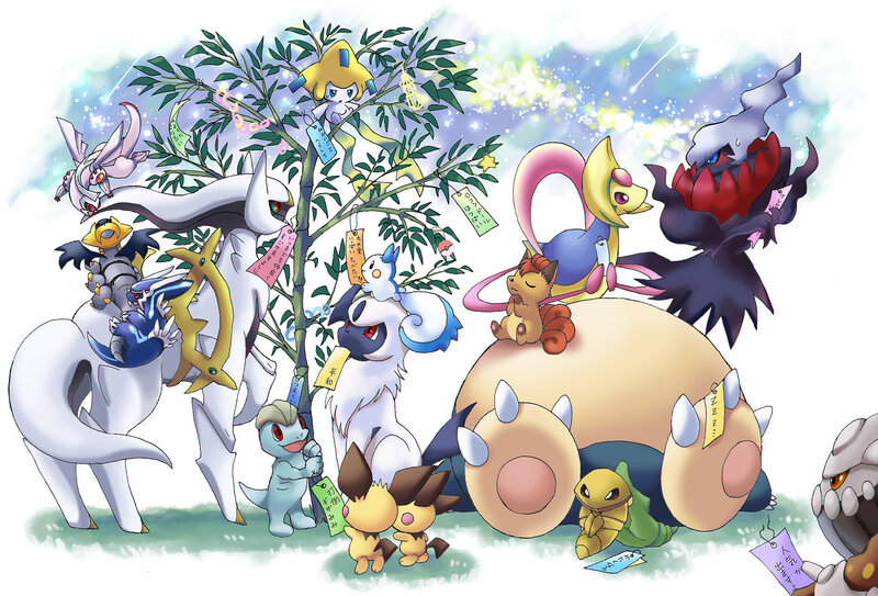 Group of Pokémon Characters — White