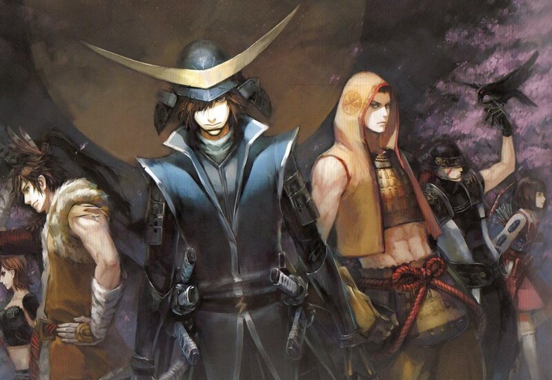 Group of Samurai Warriors — Black, Dramatic