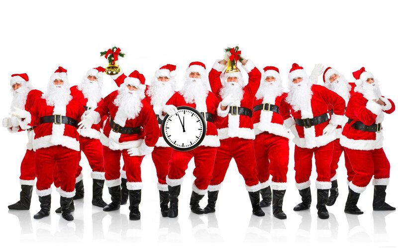 Group of Santa Claus Figures
