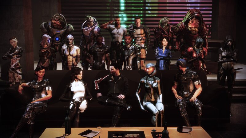 Group of Sci-fi Characters — Black, Dramatic, Night, 3d Render