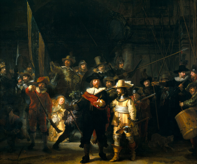 Group of Soldiers and a Woman — Brown