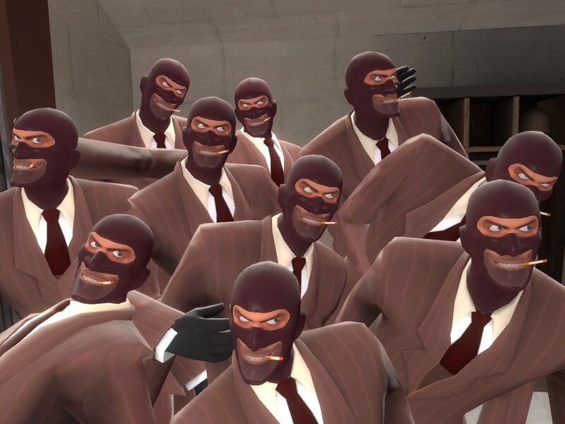 group of spies in suits