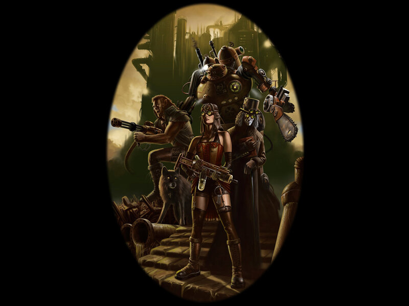 Group of Steampunk Characters