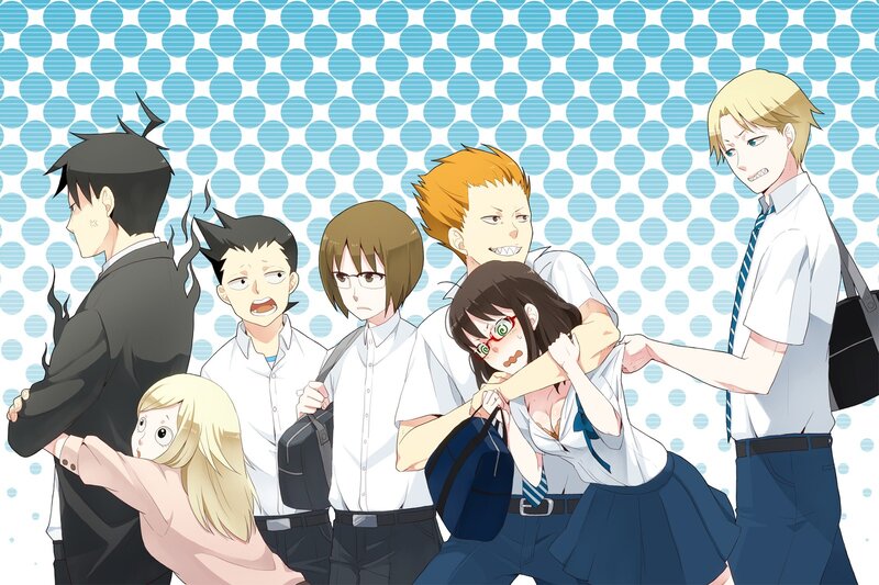 Group of Students in School Uniforms — Blue