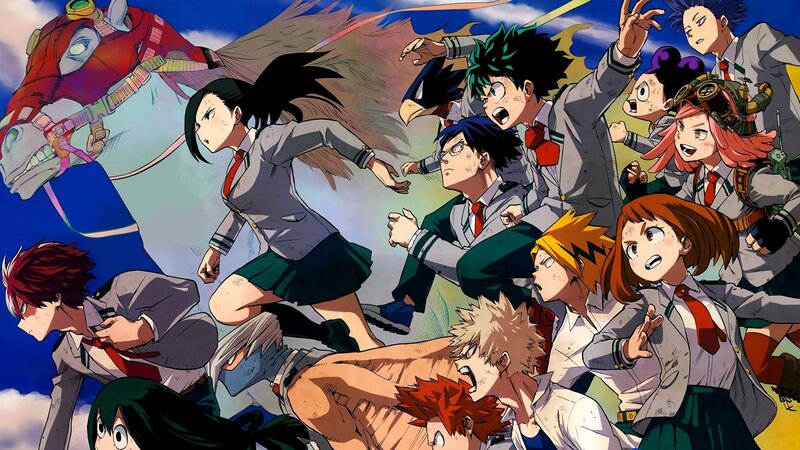 Group of Students Running — Blue, Dramatic
