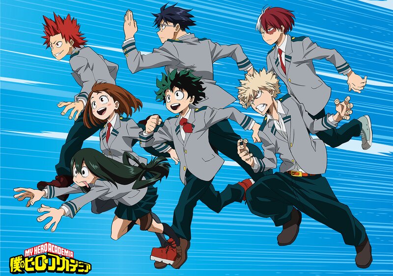 Group of Students Running — Blue