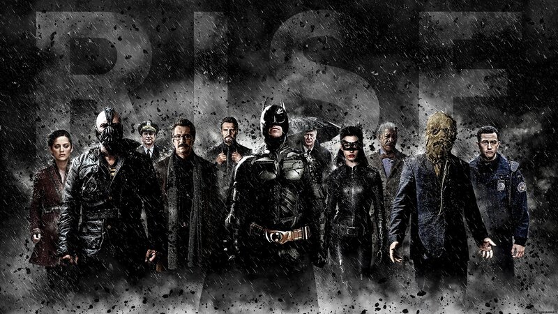 Group of Superheroes and Villains — Black, Dramatic
