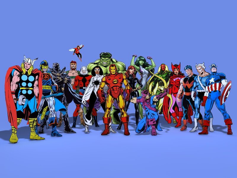 Group of Superheroes — Blue, Heroic