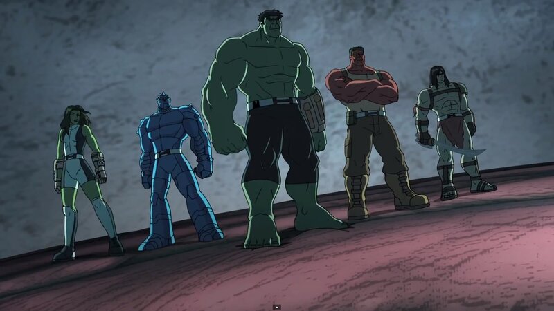 Group of Superheroes — Green, Dramatic