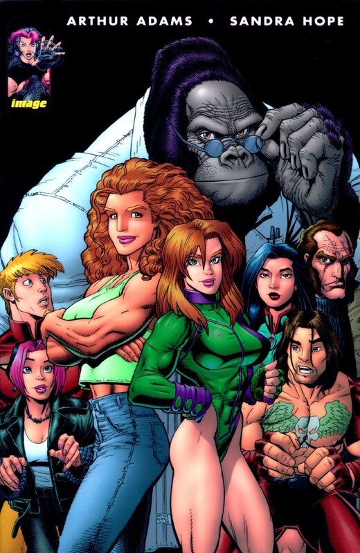 Group of superheroes with gorilla