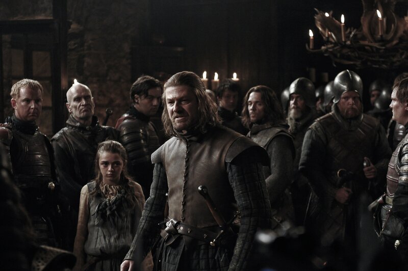 Group of warriors in a hall