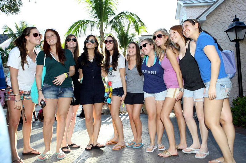 Group of Young Women — Blue