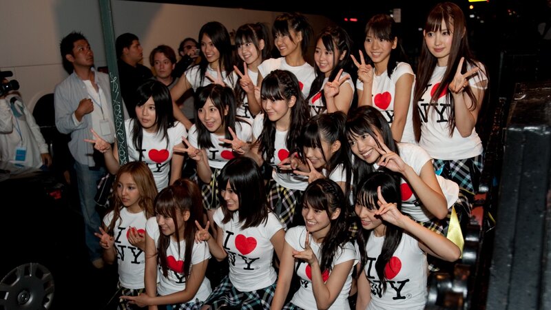 group of young women posing