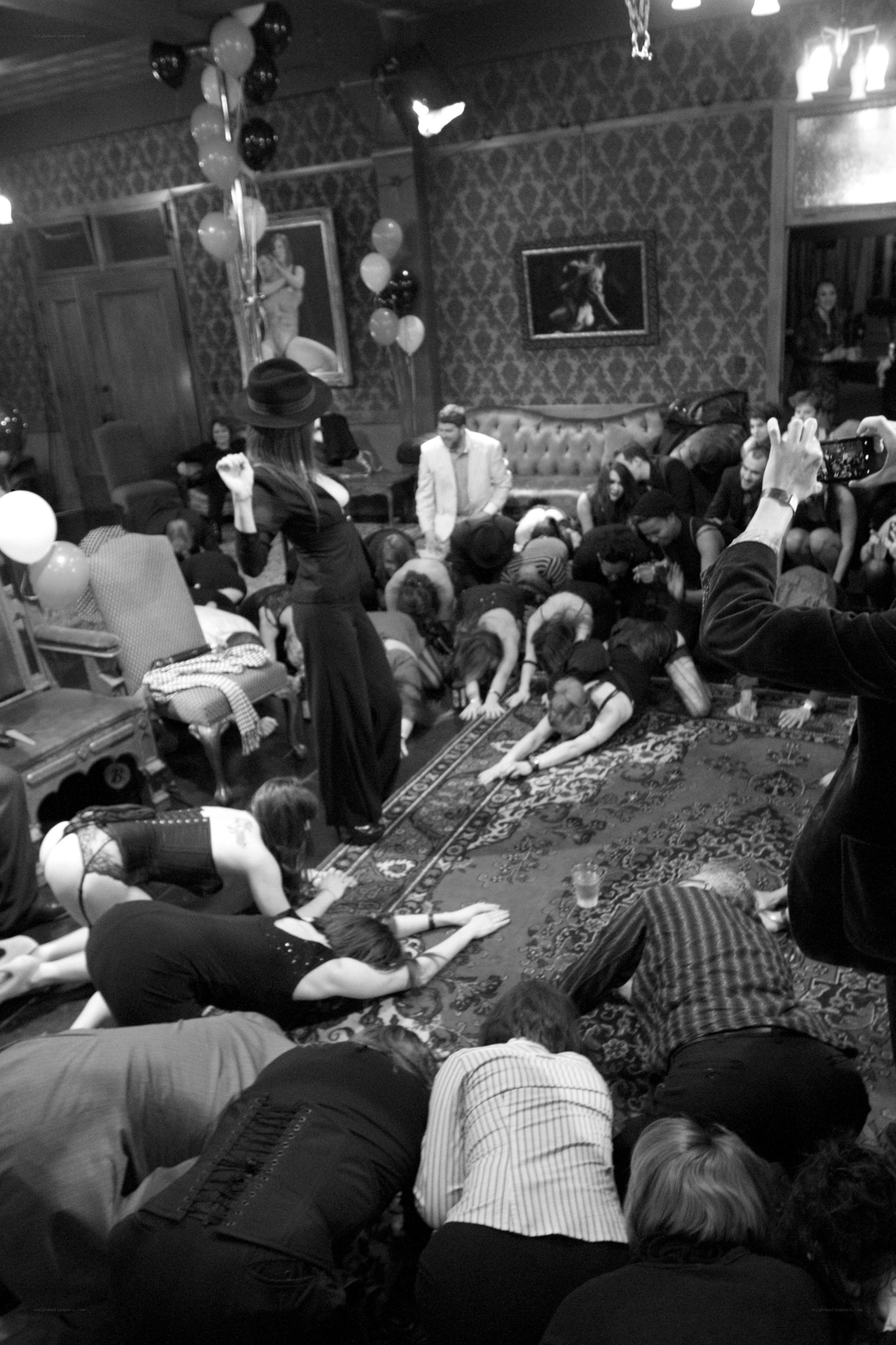 Group on the floor in a room