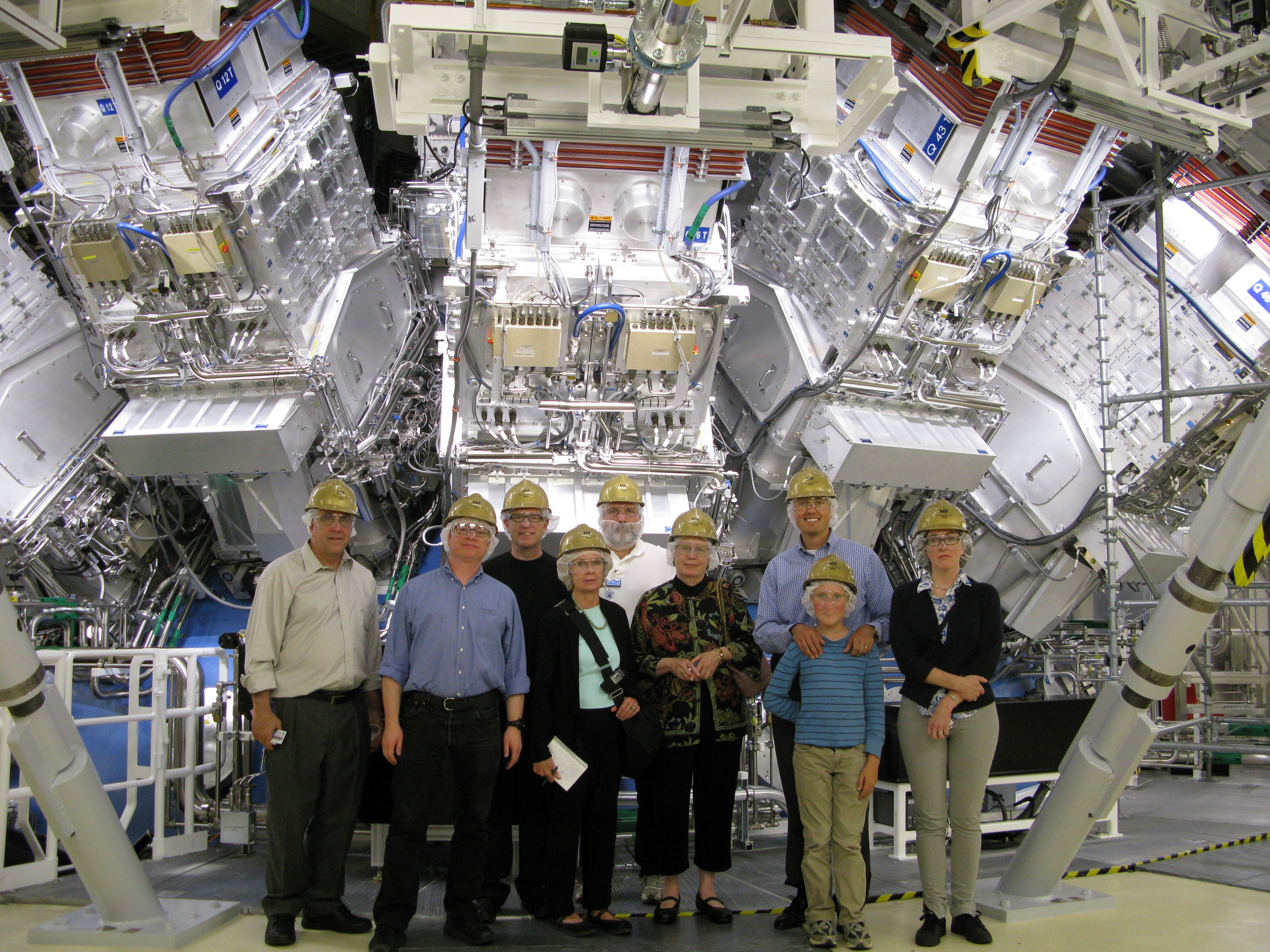 Group photo at particle accelerator