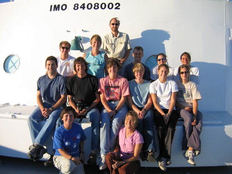 Group photo on a ship