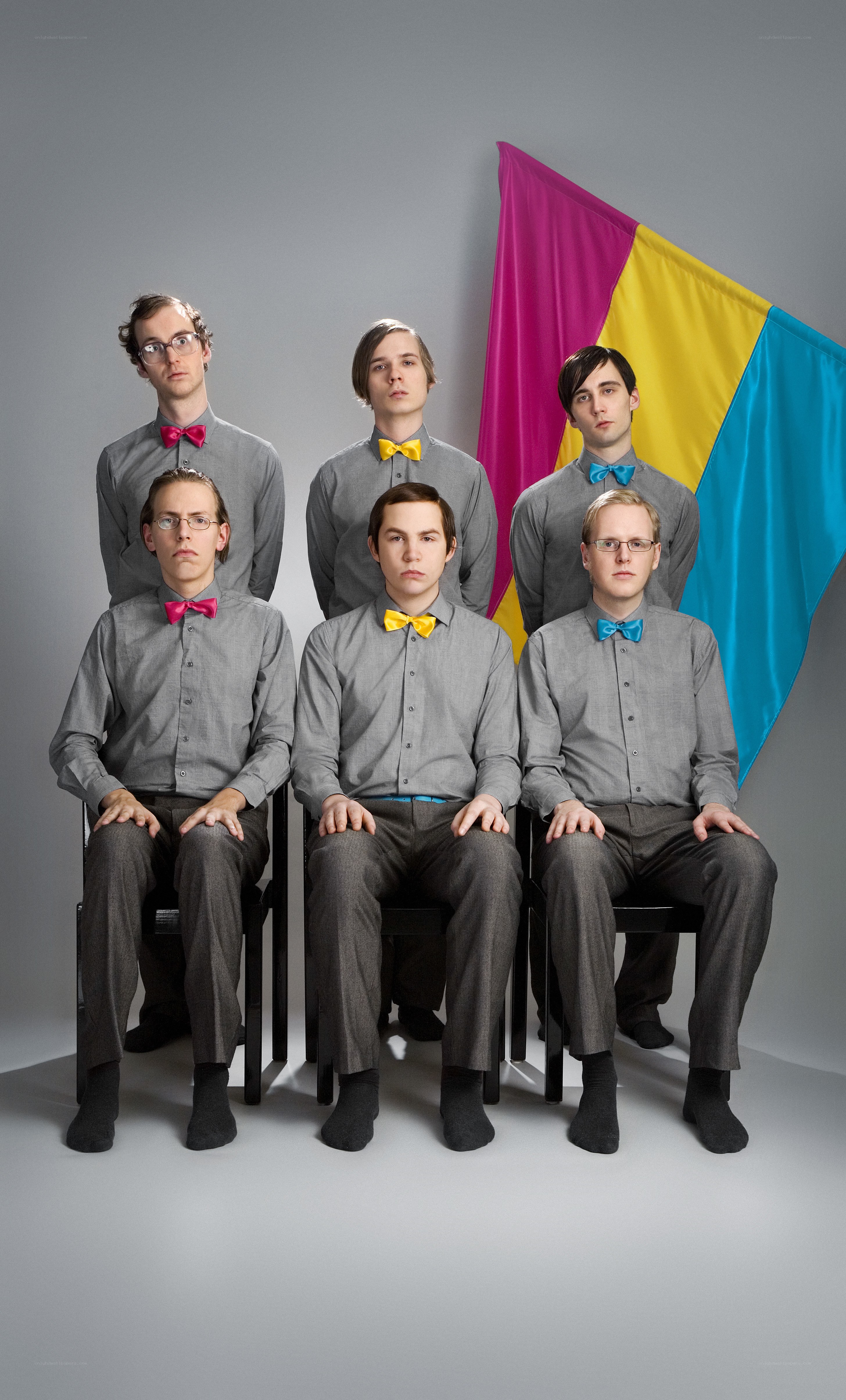 Group portrait with pansexual flag
