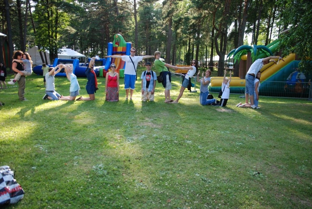 Group posing at outdoor event