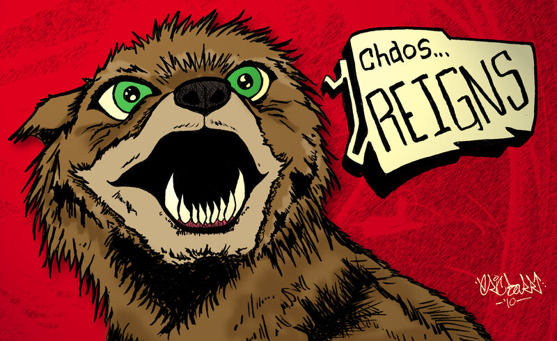 Growling Brown Bear — Red