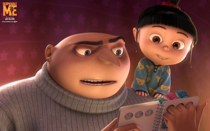 Gru and Agnes in Pajamas — Purple