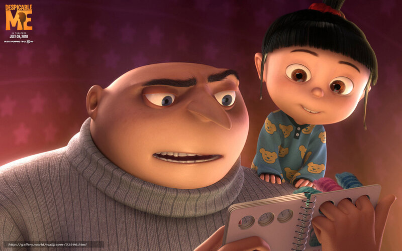 Gru and Agnes in pajamas